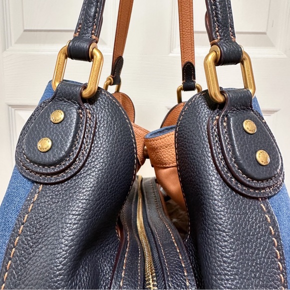 Coach Edie 31 Denim Tea Rose Appliqué Limited Edition Shoulder Bag - Picture 9 of 17